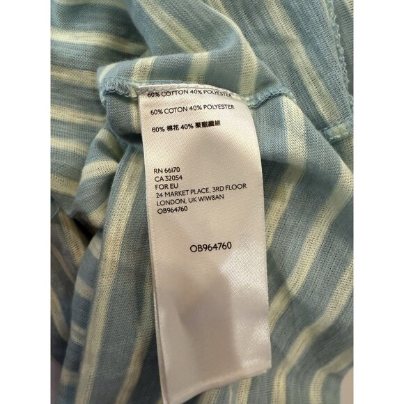 Free People Night Sky Tee Sage Green White Stripe Women’s Large NWT - Picture 6 of 12